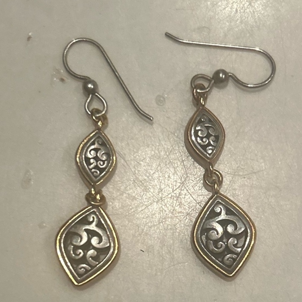 Brighton Dangle earrings silver plated fish hook - Picture 2 of 2